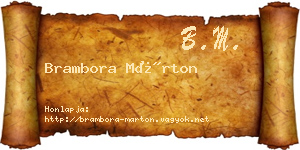Brambora Márton névjegykártya